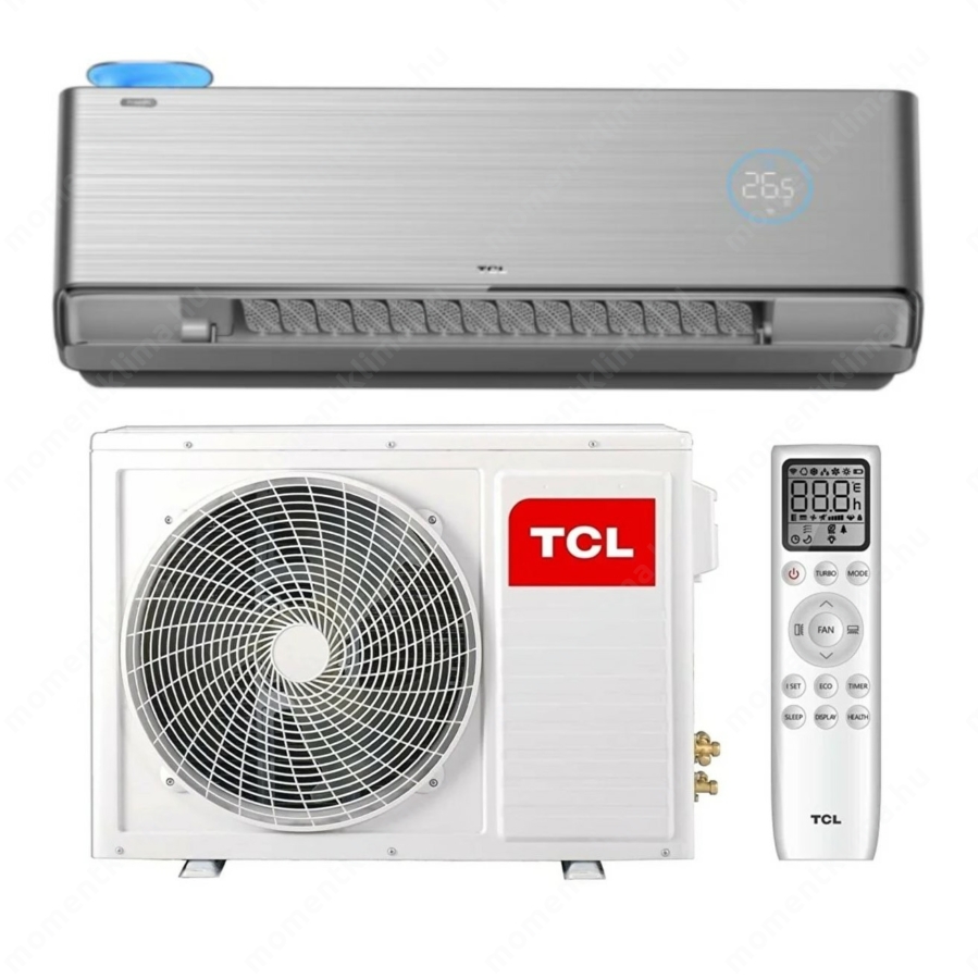 Инверторен Климатик TCL, серия Fresh In, A+++, Свеж Въздух Вдишване, Wi Fi, Сив/Графит, 12000 BTU